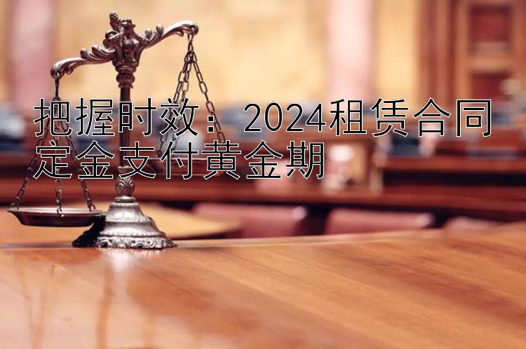 把握时效：2024租赁合同定金支付黄金期