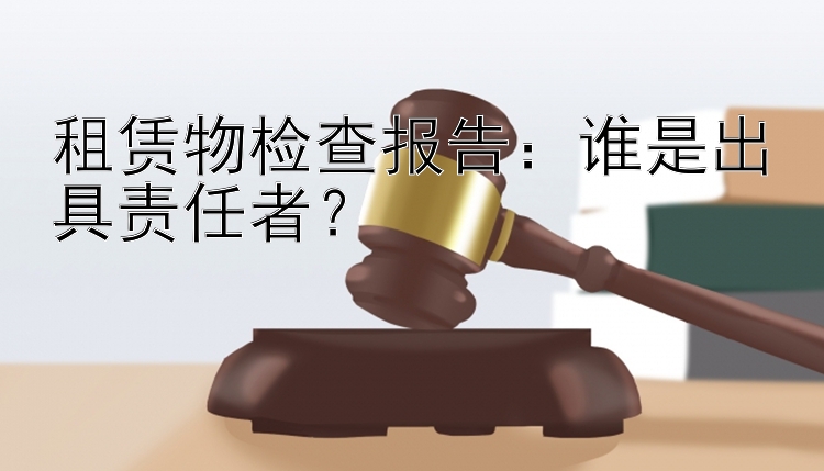 租赁物检查报告：谁是出具责任者？