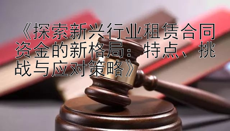 《探索新兴行业租赁合同资金的新格局：特点、挑战与应对策略》