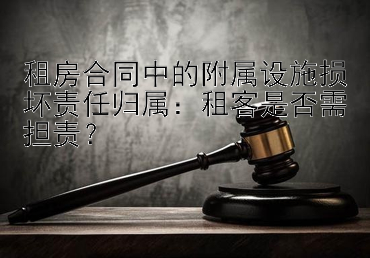 租房合同中的附属设施损坏责任归属：租客是否需担责？