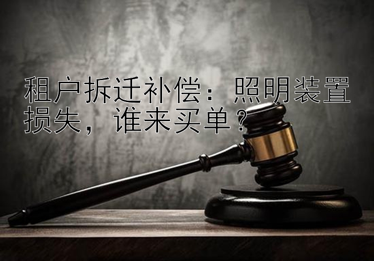 租户拆迁补偿：照明装置损失，谁来买单？