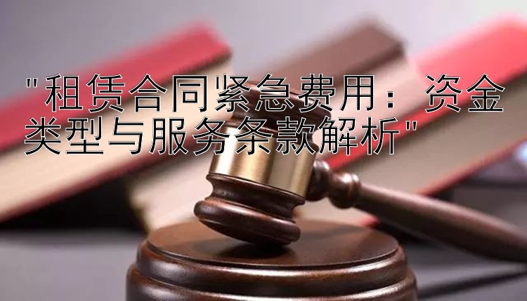 租赁合同紧急费用：资金类型与服务条款解析