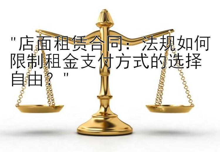 店面租赁合同：法规如何限制租金支付方式的选择自由？