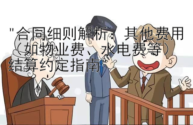 合同细则解析：其他费用（如物业费、水电费等）结算约定指南